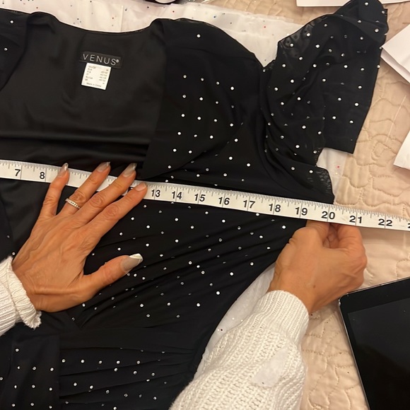 Sold elsewhere High-Low Dress Embellished.  Color ANBK. Size M . Just as new - Picture 9 of 9